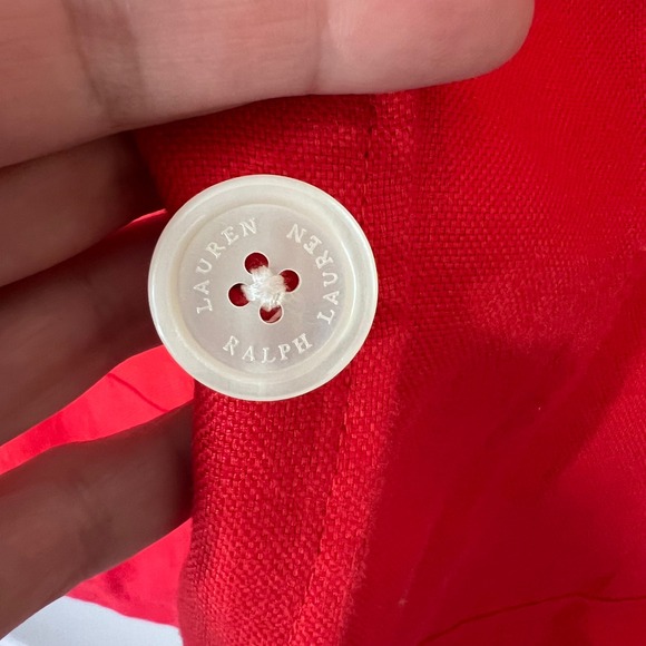 Lauren Ralph Lauren Womens 100% Linen Blazer Jacket Single‎ Breasted Size 8 EUC - Picture 7 of 15